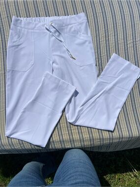 Women’s White Boot Cut Drawstring Pants
